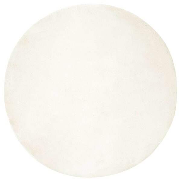 vidaXL Tapis en Fourrure Synthétique de Lapin Blanc Ø 160 cm Polyester