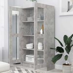 vidaXL Armoire à vitrine Gris béton 82 5x30 5x150 cm Bois d'ingénierie