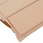 vidaXL Chaise longue à bascule avec coussin en bois massif d'acacia
