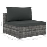 Vidaxl salon de jardin 10 pièces avec coussins résine tressée gris