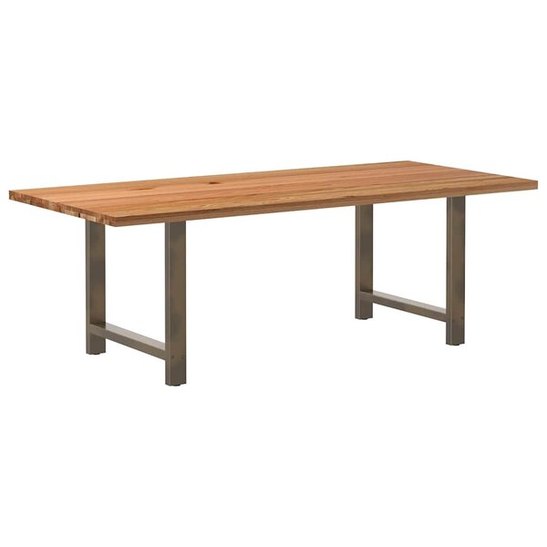 vidaXL Table à manger marron clair bois de chêne massif rectangulaire