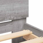 vidaXL Cadre de lit avec tête de lit et LED sonoma gris 140x190 cm