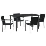 vidaXL Ensemble de salle à manger pour jardin 5 Pièces Noir et gris