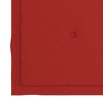 vidaXL Chaise à bascule avec coussin rouge Bois de teck solide