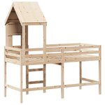 vidaXL Lit superposé et échelle et toit 90x200 cm bois de pin massif