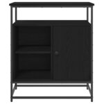 Buffet vidaXL Noir Chêne 69x35x80 cm Bois d'ingénierie et Acier