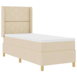 vidaXL Lit à ressorts avec matelas Crème 80 x 200 cm tissu