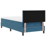 vidaXL Lit à ressorts avec matelas Bleu foncé 90 x 190 cm Velours