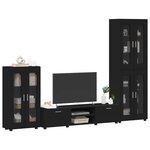 vidaXL Ensemble meuble TV avec tiroir FLORIN Noir Bois d'ingénierie