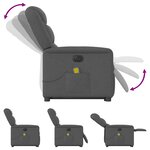 vidaXL Fauteuil inclinable de massage électrique Gris foncé Tissu