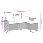 vidaXL Salon de jardin avec coussins 4Pièces mélange beige résine tressée