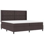 vidaXL Lit à ressorts avec matelas marron foncé 200 x 200 cm en tissu.