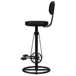 vidaXL Tabourets de bar lot de 2 noir cuir de chèvre véritable