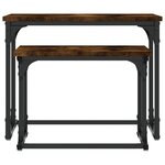 vidaXL Table basse gigogne 2 Pièces chêne fumé bois d'ingénierie