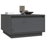 vidaXL Table basse Gris 55x56x32 cm Bois massif de pin