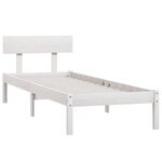 vidaXL Cadre de lit sans matelas blanc bois massif