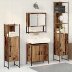 vidaXL Ensemble de mobilier de salle de bain avec porte 4 Pièces Marron