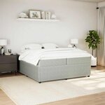 vidaXL Sommier à lattes de lit et matelas Gris clair 200x200cm Velours
