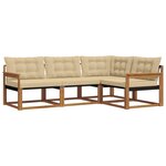 vidaXL Ensemble de canapés d'extérieur 4 pc Naturel et Beige