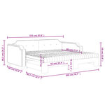 vidaXL Lit de jour avec gigogne et matelas gris clair 80x200 cm tissu