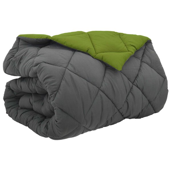 vidaXL Duvet d'hiver Vert et Anthracite 240 x 260 cm Microfibre