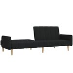 vidaXL Canapé-lit à 2 places noir tissu