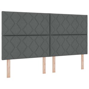 vidaXL Lit à Ressorts avec Matelas Gris Foncé Super King Tissu