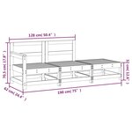 vidaXL Salon de jardin 3 Pièces bois massif de pin