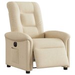 vidaXL Fauteuil inclinable électrique Crème Tissu