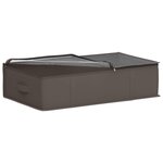 vidaXL Boîte de rangement avec fenêtre transparente Gris Tissu intissé
