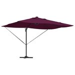 vidaXL Parasol Roma à Bras Déporté Rouge  Noir 352 x 251 x 265 cm