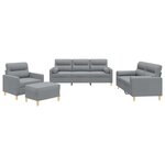 vidaXL Ensemble de canapés 4 Pièces coussins gris clair tissu