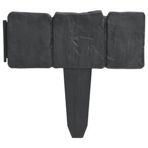 vidaXL Clôture de jardin/pelouse Plastique Aspect de pierre 41 Pièces 10m