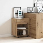 vidaXL Armoire roulante chêne artisanal 46x36x59 cm bois d'ingénierie