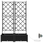 vidaXL Jardinières de jardin 1 pc Noir 80 x 40 x 126 cm Plastique