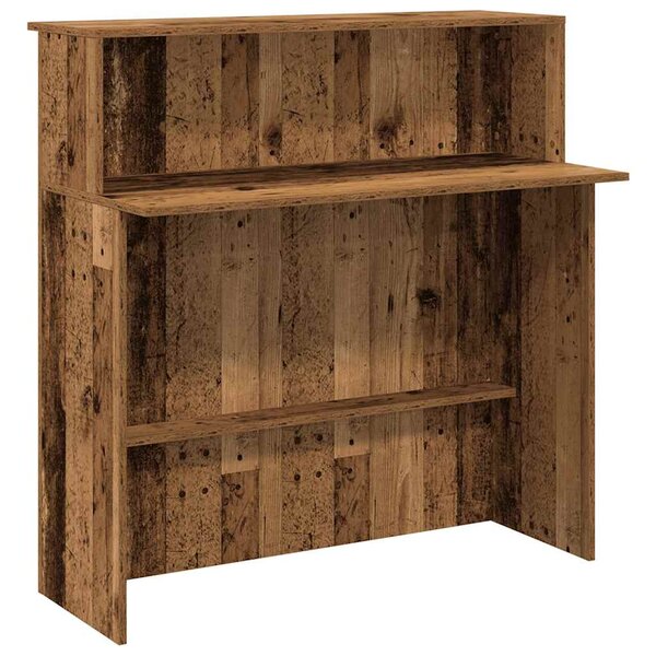 vidaXL Bureau de réception vieux bois 100x50x103 5cm bois d'ingénierie