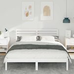 vidaXL Cadre de lit Blanc 200 x 200 cm Bois massif en pin
