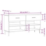 vidaXL Banc à chaussures blanc 102x35x55 cm bois d'ingénierie