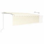 vidaXL Auvent rétractable automatique avec store 5x3 m Crème