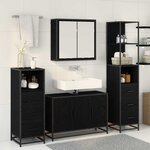 vidaXL Ensemble de mobilier de salle de bain 4 Pièces Chêne noir
