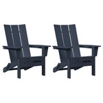 Chaises Adirondack Pliables vidaXL 2 Pièces Bleu Marine 74.5x80.5x90 cm HDPE