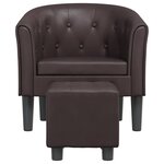 vidaXL Chaise cabriolet avec repose-pied marron similicuir