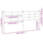 vidaXL Tête de lit de remplacement métal blanc 200 cm