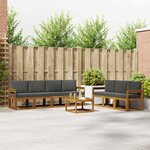 vidaXL Ensemble de canapés d'extérieur 8 Pièces Naturel et Anthracite