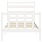 vidaXL Cadre de lit et tête de lit blanc 100x200 cm bois massif