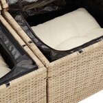 vidaXL Salon de jardin avec coussins 5 Pièces beige résine tressée