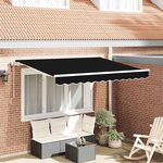 vidaXL Auvent Rétractable Noir 350 x 200 cm Polyester et Aluminium