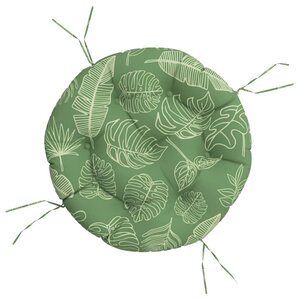 vidaXL Coussin rond à motif de feuilles Ø 60 x11 cm tissu oxford