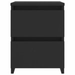 vidaXL Tables de chevet 2 Pièces Noir 30x30x40 cm Bois d'ingénierie