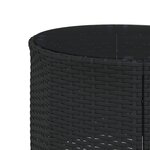vidaXL Canapé de jardin table coussins demi-rond noir résine tressée